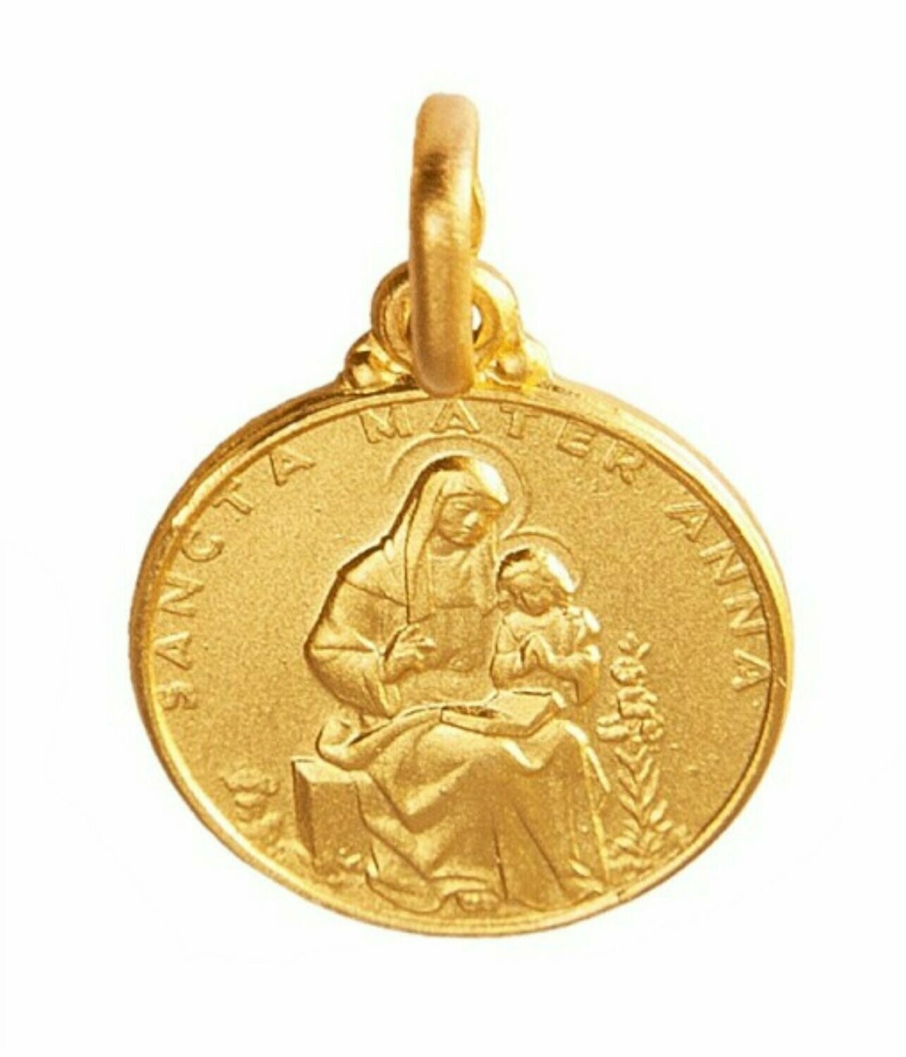 Hl. Anna Medaille, Gold massiv: 14 Karat Gold 585, Durchmesser: 10 mm