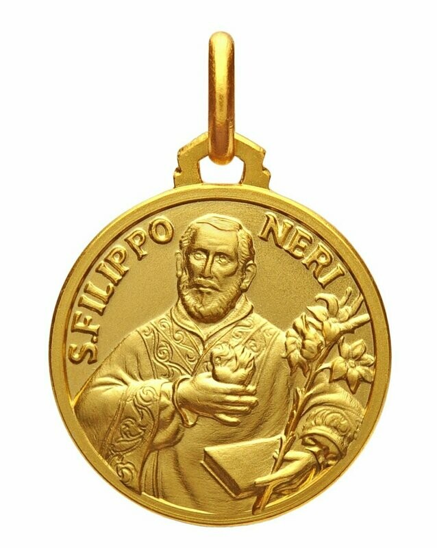 Hl. Filip Neri 14 Karat Medaille Hl. Filip Neri 14 Karat Medaille