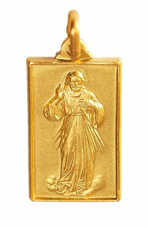Barmherziger Jesus eckige Medaille Barmherziger Jesus eckige Medaille