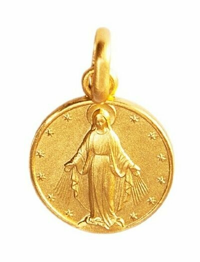 Muttergottes Unbefleckte Empfängnis Medaille 14 Karat Gold Muttergottes Unbefleckte Empfängnis Medaille 14 Karat Gold