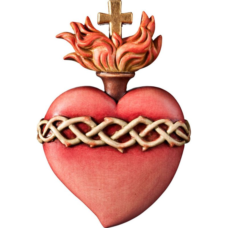 Sacred Heart of Jesus with flames, cross and crown of thorns Sacred Heart of Jesus with flames, cross and crown of thorns