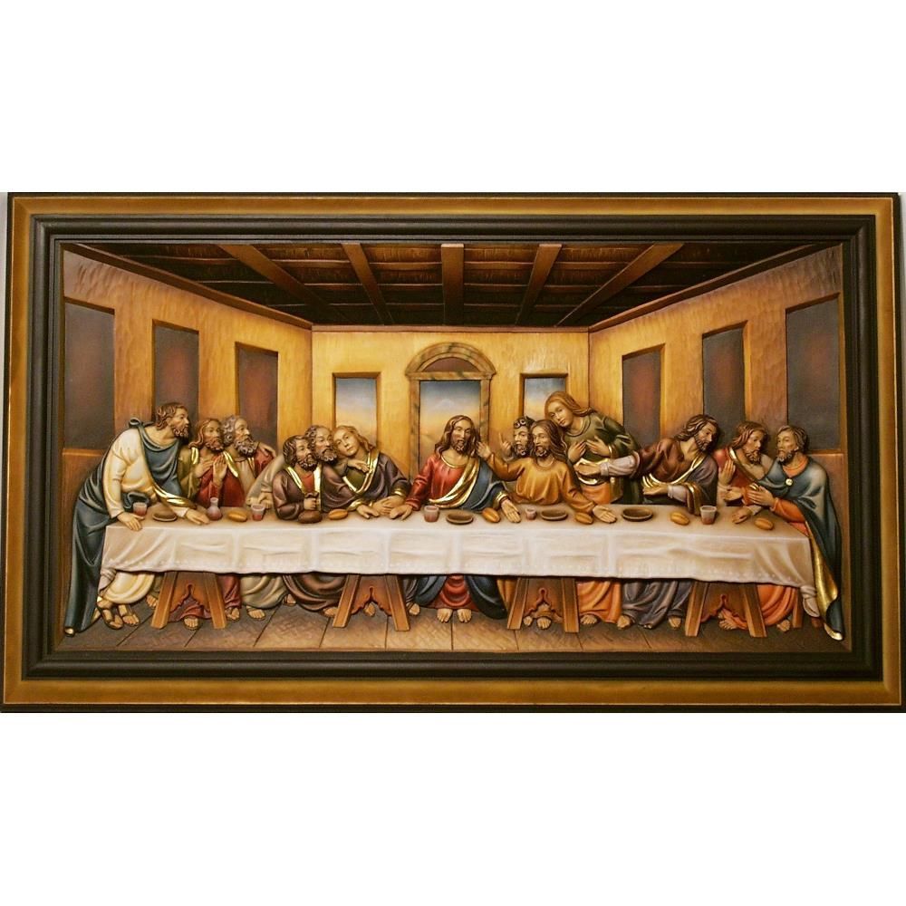 Last Supper relief with frame