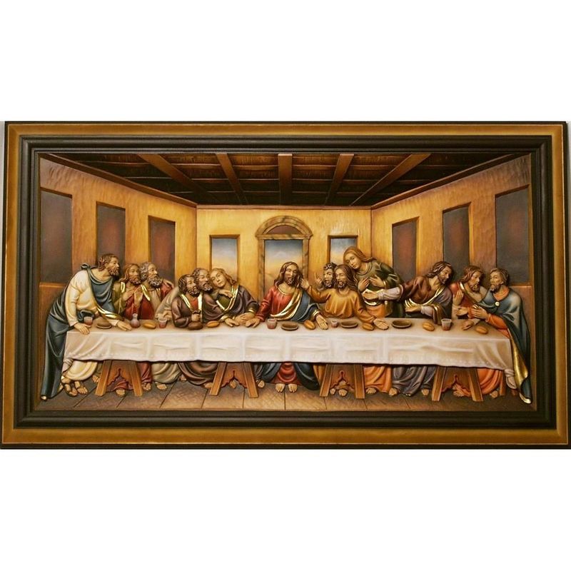 Last Supper relief with frame