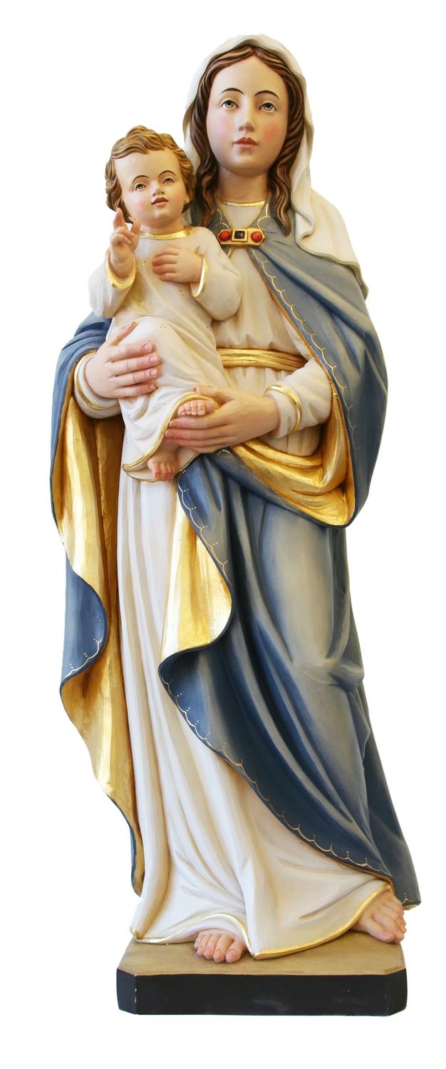 Muttergottes mit Jesuskind aus Fiberglas für draußen geeignet