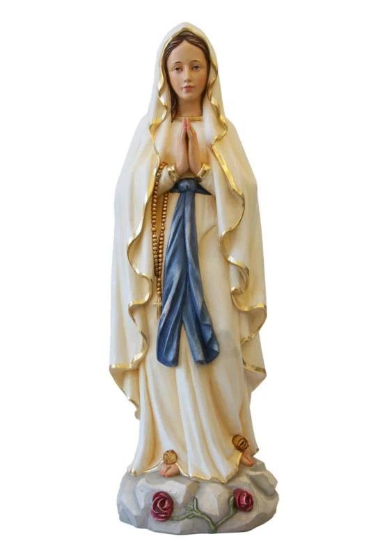 Madone de Lourdes en fibre de verre pour l'extérieur adaptée à la grotte de Lourdes Madone de Lourdes en fibre de verre pour l'extérieur adaptée à la grotte de Lourdes