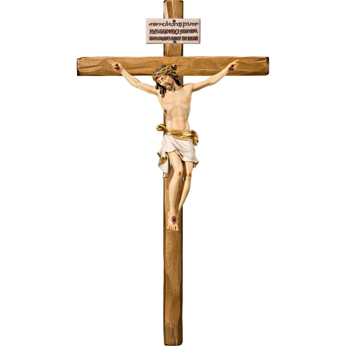 Croix avec barre droite et INRI en hébreu - latin - grec