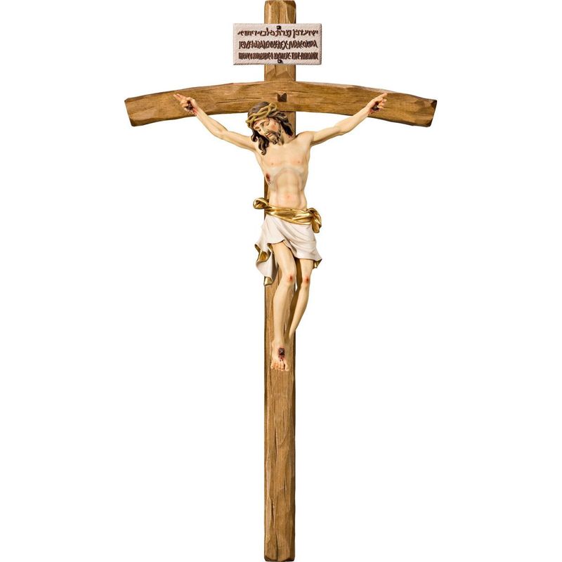 Croix avec poutre courbée et INRI en hébreu - latin - grec Croix avec poutre courbée et INRI en hébreu - latin - grec