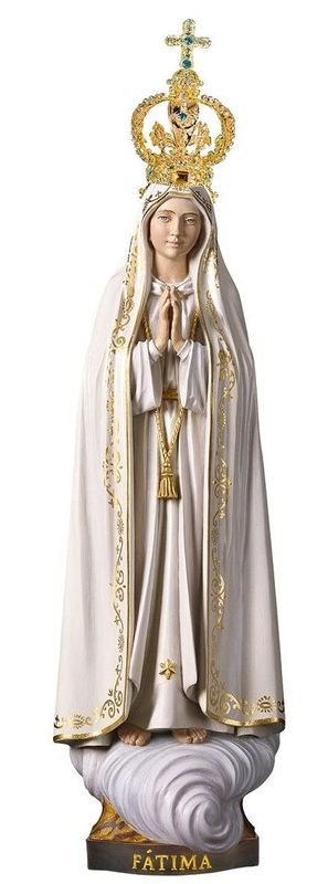Große Fatima Madonna mit Metallkrone besetzt mit Kristallen Große Fatima Madonna mit Metallkrone besetzt mit Kristallen