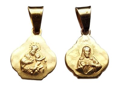 Skapuliermedaille 14 Karat Gold