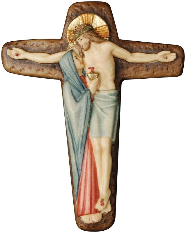 Croix avec le Christ et Marie avec le calice Croix avec le Christ et Marie avec le calice