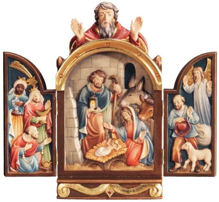 Crèche d'autel, pliable, 13 x 14 cm Crèche d'autel, pliable, 13 x 14 cm