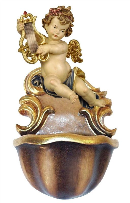 Weihwasserkessel mit Engel und Harfe Weihwasserkessel mit Engel und Harfe
