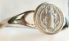 Bague avec médaille Benedictus, argent 925