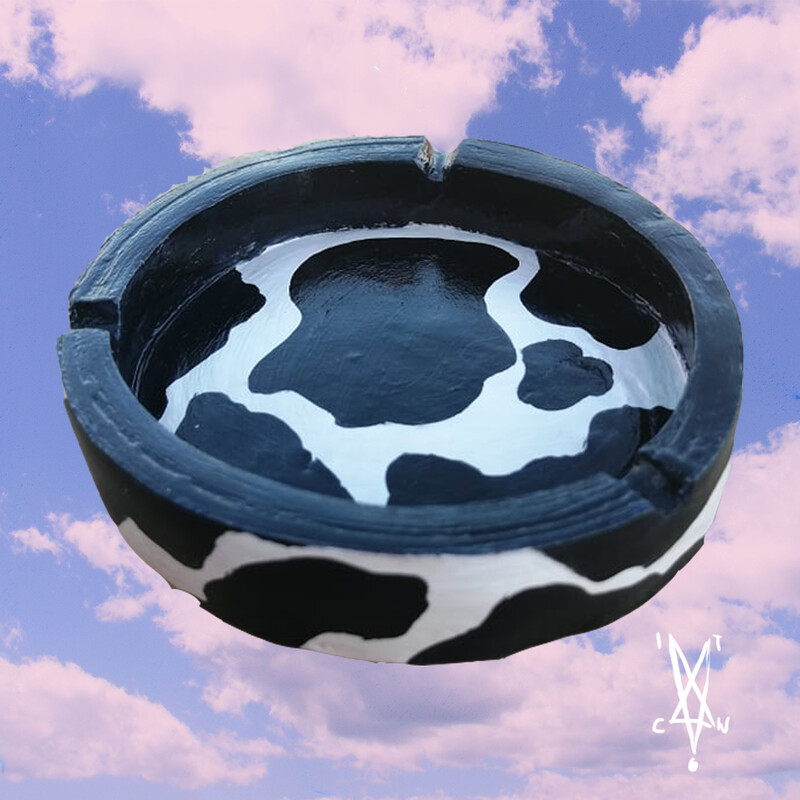 Cow Pattern Clay Ashtray