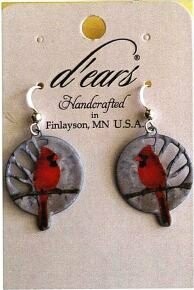 Cardinal Earrings