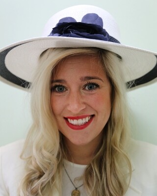 White and Navy Blue Hat