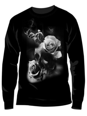 Skull Rose Long Sleeve Shirt (Black)