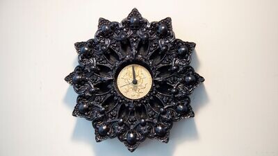 Mandala Skull Petal Clock