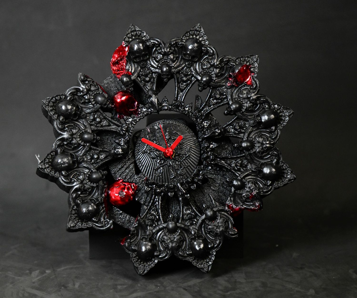 LIMITED EDITION: Red shattered Mandala clock