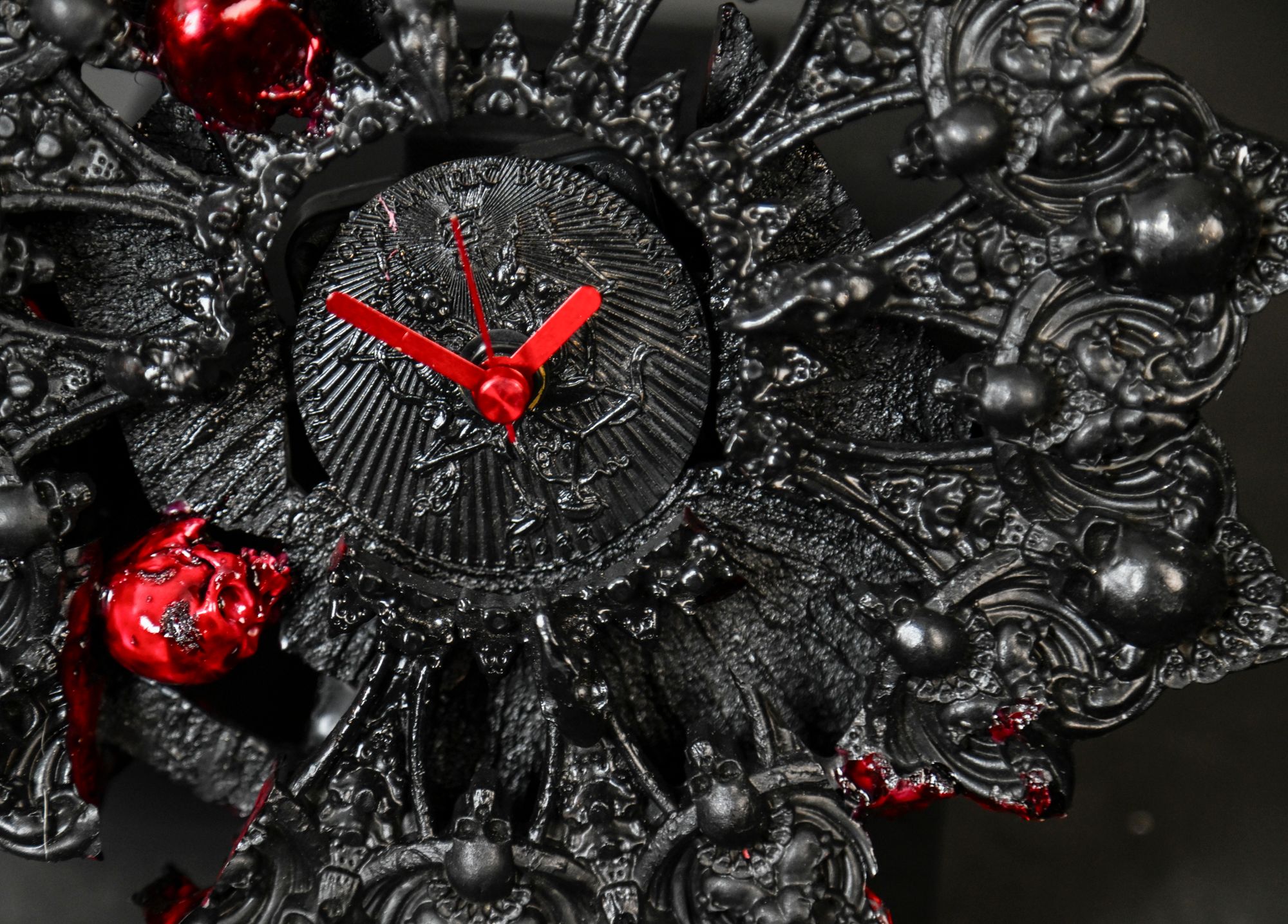 LIMITED EDITION: Red shattered Mandala clock