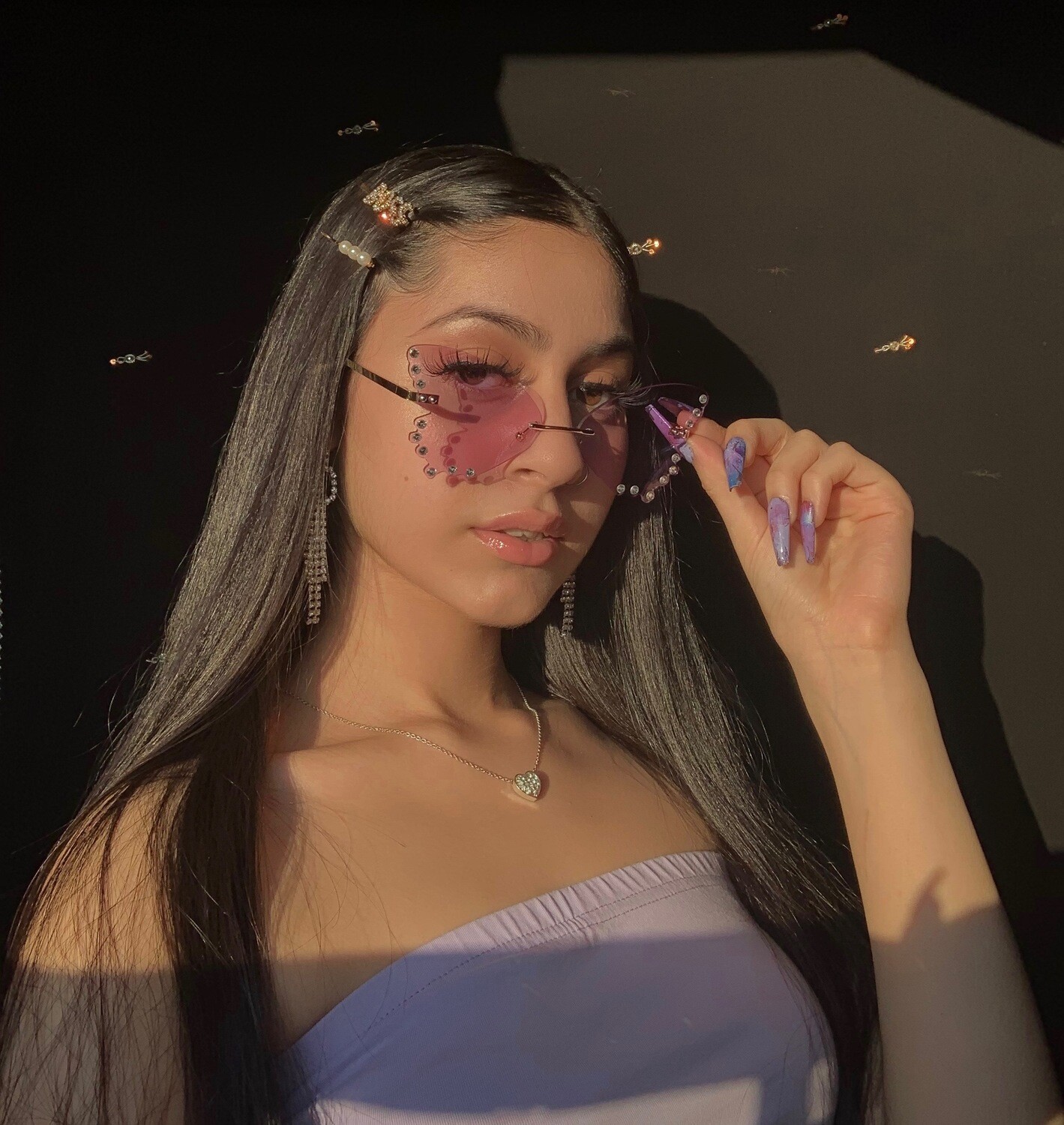 RHINESTONE BUTTERFLY SHADES