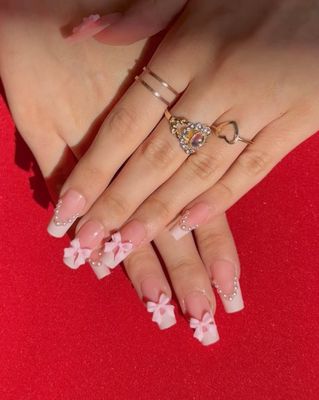 PINK FRENCH BOW NAILS