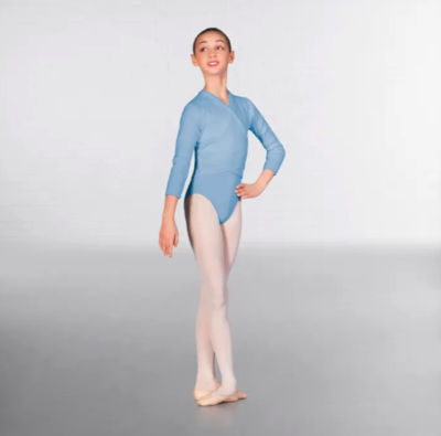 Ballet Uniform - Long Sleeved Acrylic X-Over - Pale Blue