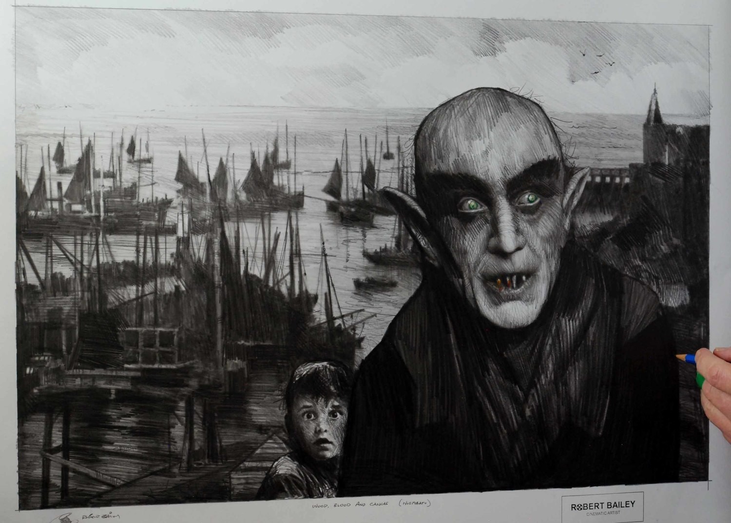 BLOOD, WOOD AND CANVAS. (Nosferatu). (Medium Size).