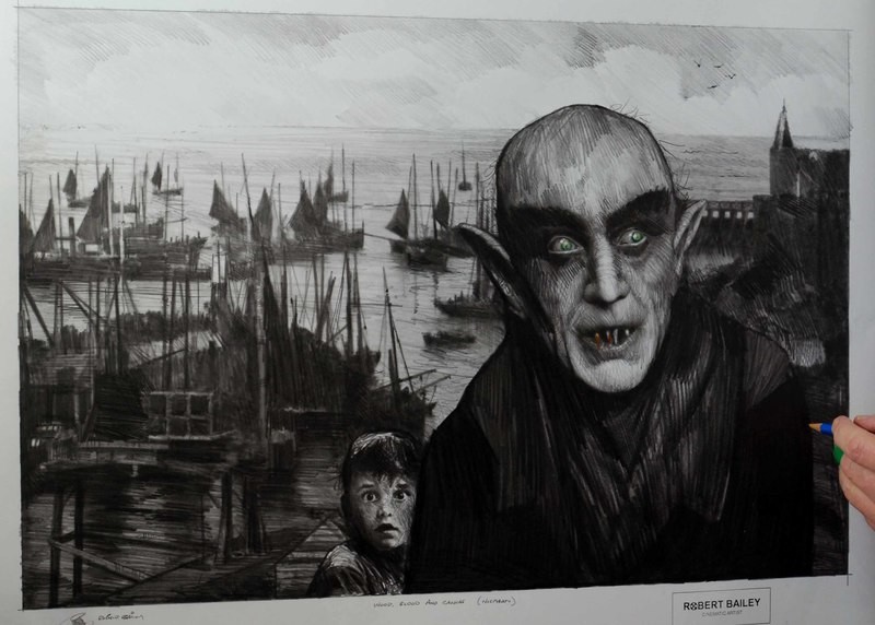 BLOOD, WOOD AND CANVAS. (Nosferatu). (Medium Size).