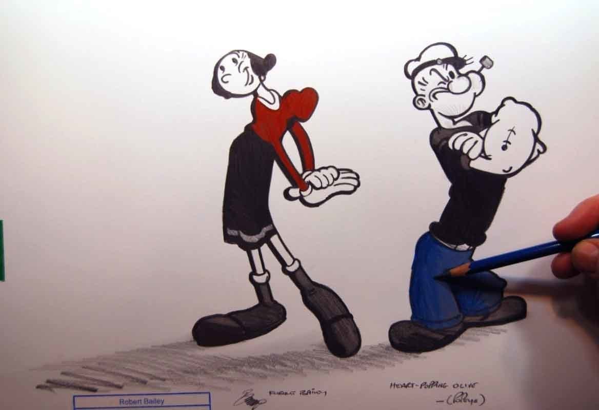 Heart-Popping Olive. (Popeye).