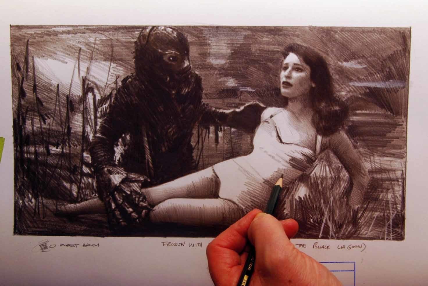 Frozen With Fright.  (Creature from the Black Lagoon).