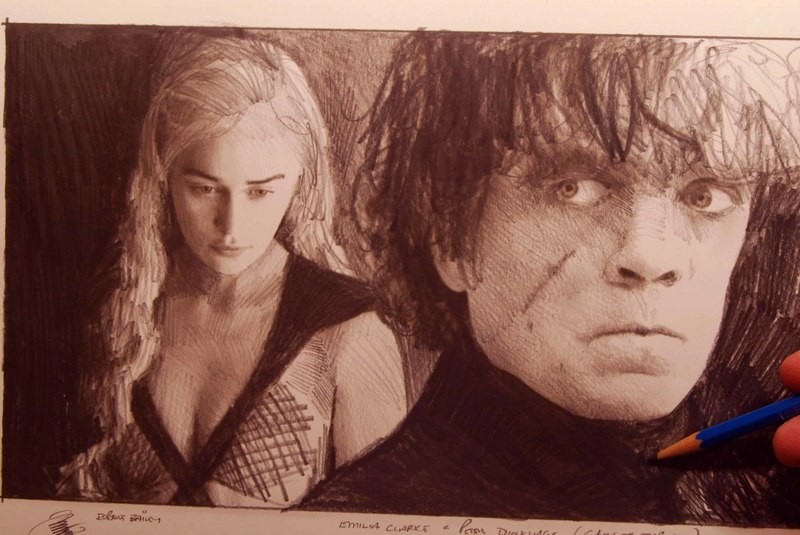 Emilia Clarke and Peter Dinklage.