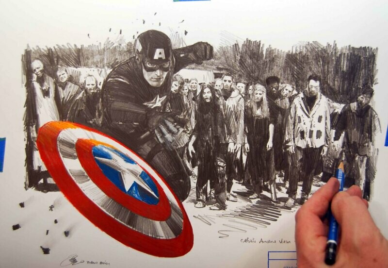 Captain America Versus The Walking Dead.