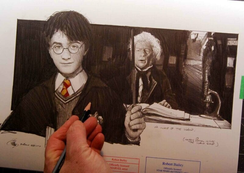 A WAVE OF THE WAND.  (Harry Potter and the Philosopher's Stone).