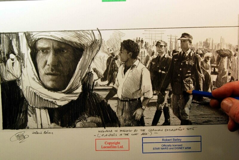 Indiana in Disguise at the excavation site.