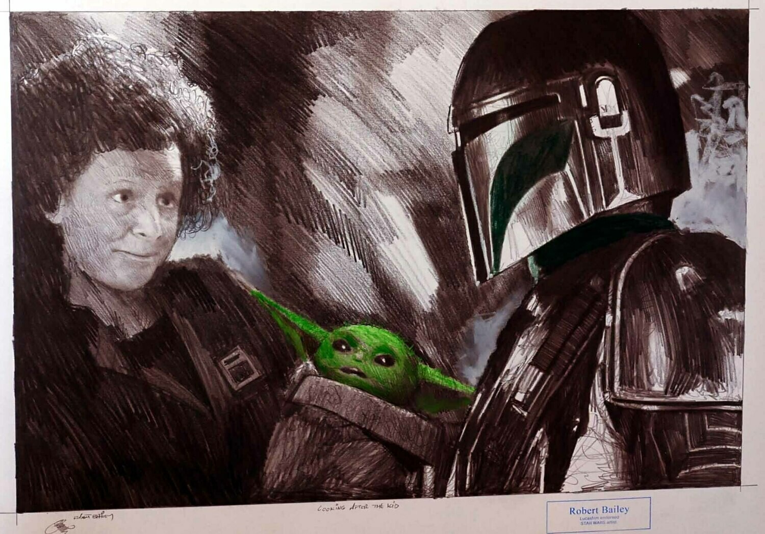 LOOKING AFTER THE KID. (Medium Size).