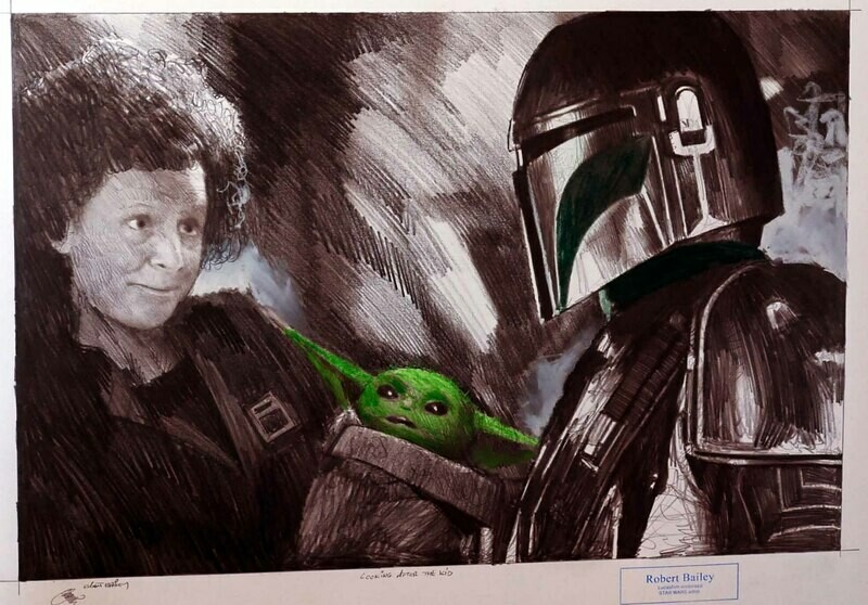 LOOKING AFTER THE KID. (Medium Size).