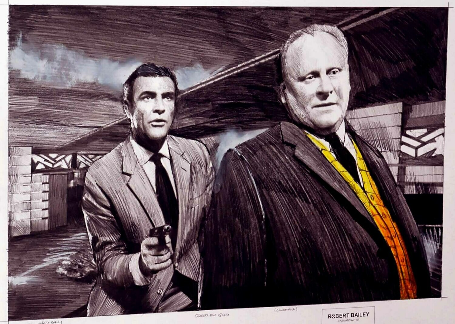 GREED FOR GOLD. (Goldfinger). (Medium Size).