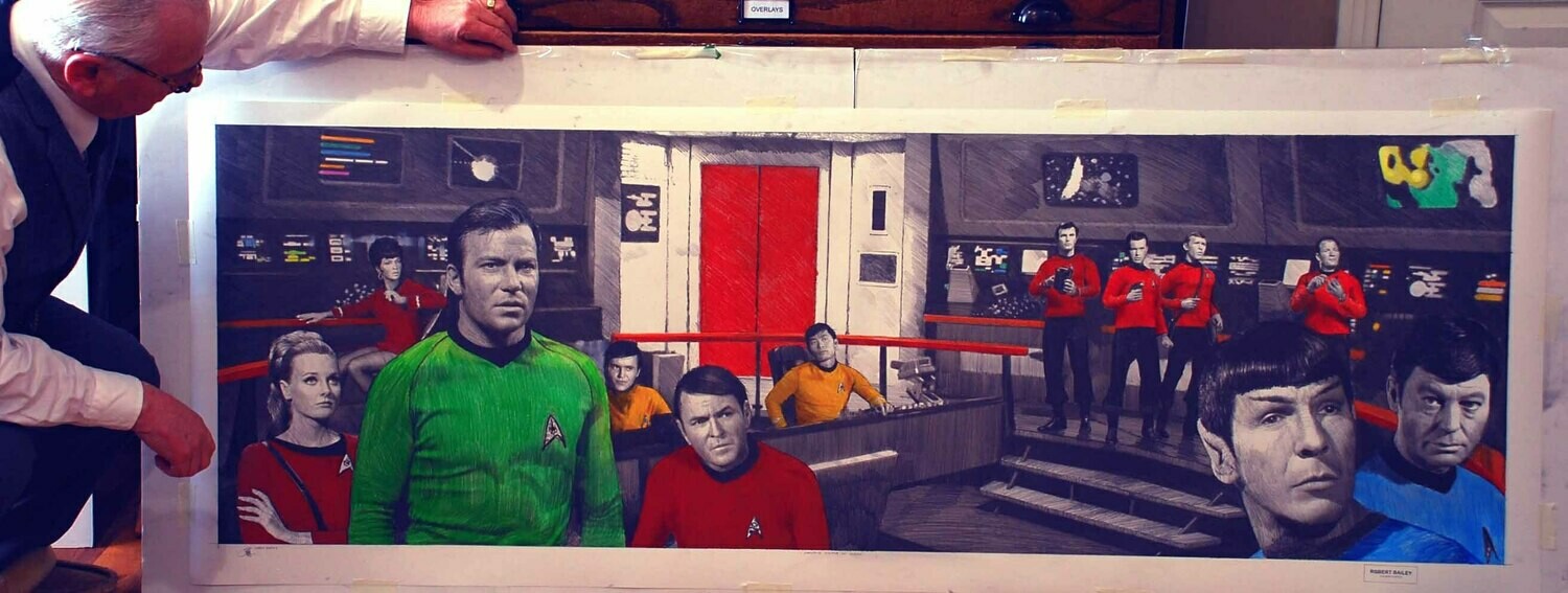 SOMETHING SINISTER ON SCREEN. (Oversize....six feet wide).