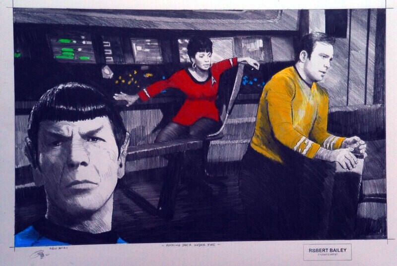 ROCKING DECK UNDER FIRE. (Medium Size).