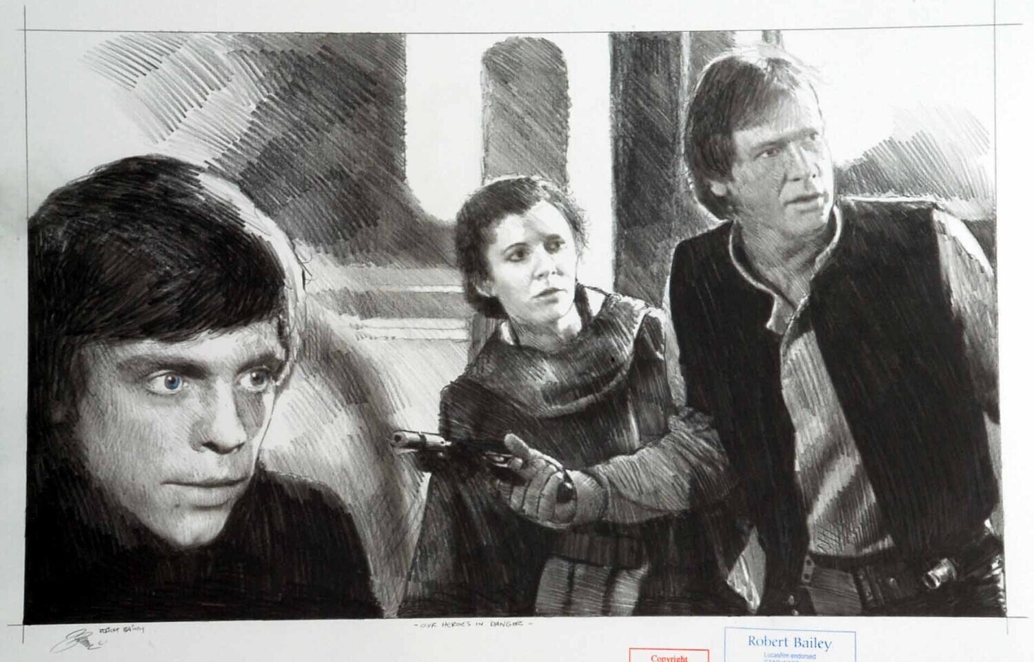 OUR HEROES IN DANGER. (Medium Size).