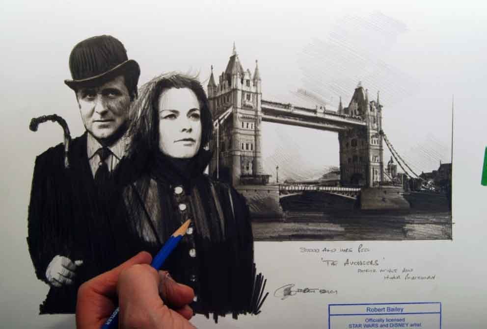 Steed and Mrs. Peel. (Original Avengers).