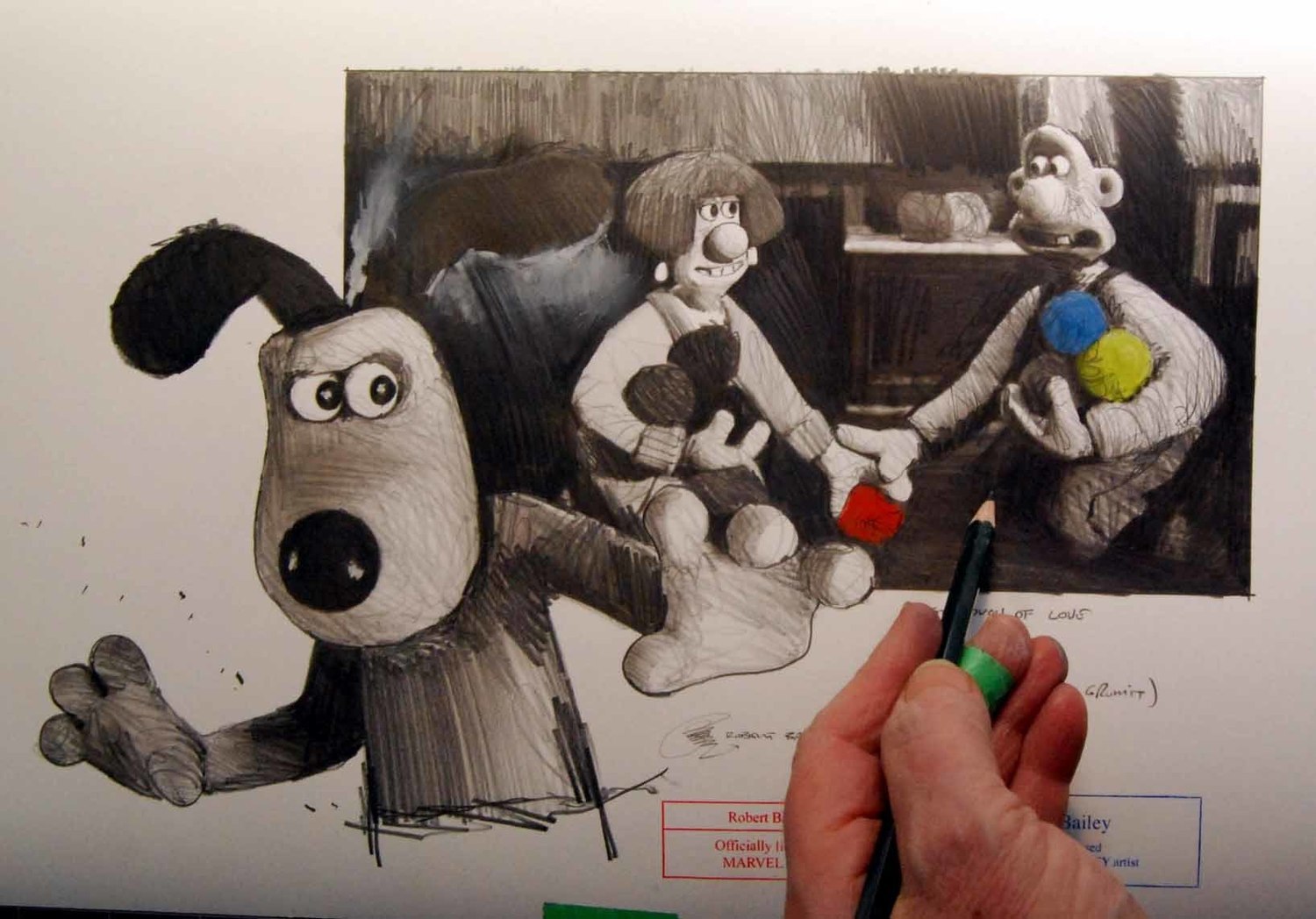 FIRST TOUCH OF LOVE.  (Wallace and Gromit).
