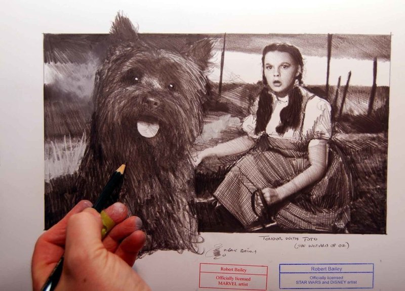 TENDER WITH TOTO. (Judy Garland as Dorothy).