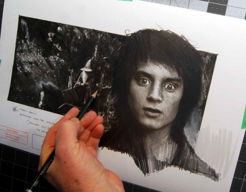 ENCOUNTER WITH THE WANDERING WIZARD. (Gandalf and Frodo).