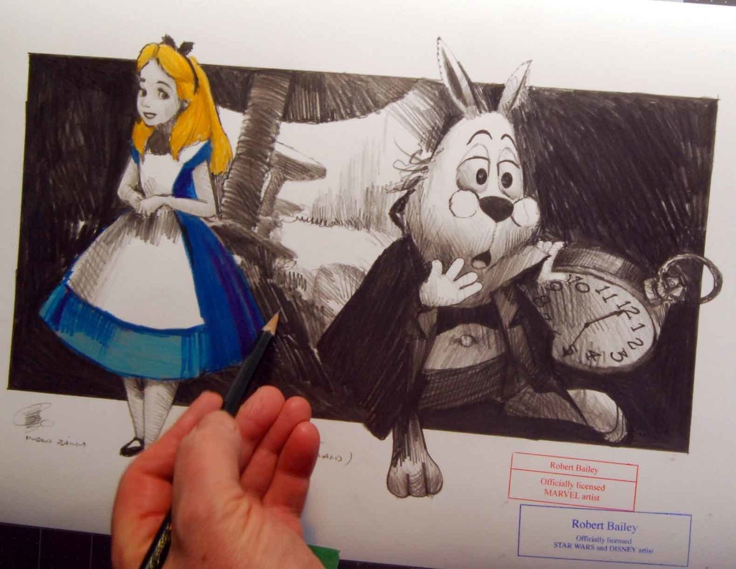 CLOCK WATCHER.  (Alice in Wonderland).