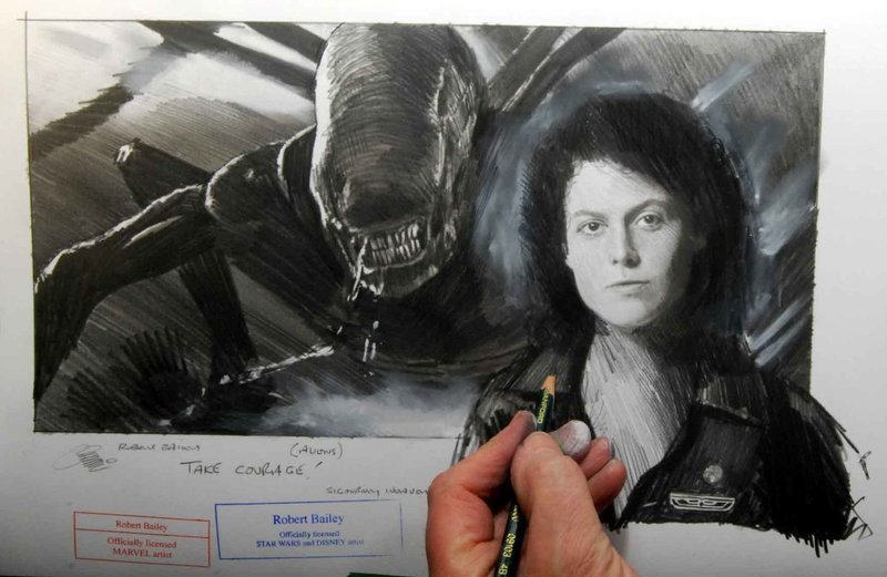TAKE COURAGE!  (Aliens). Sigourney Weaver.