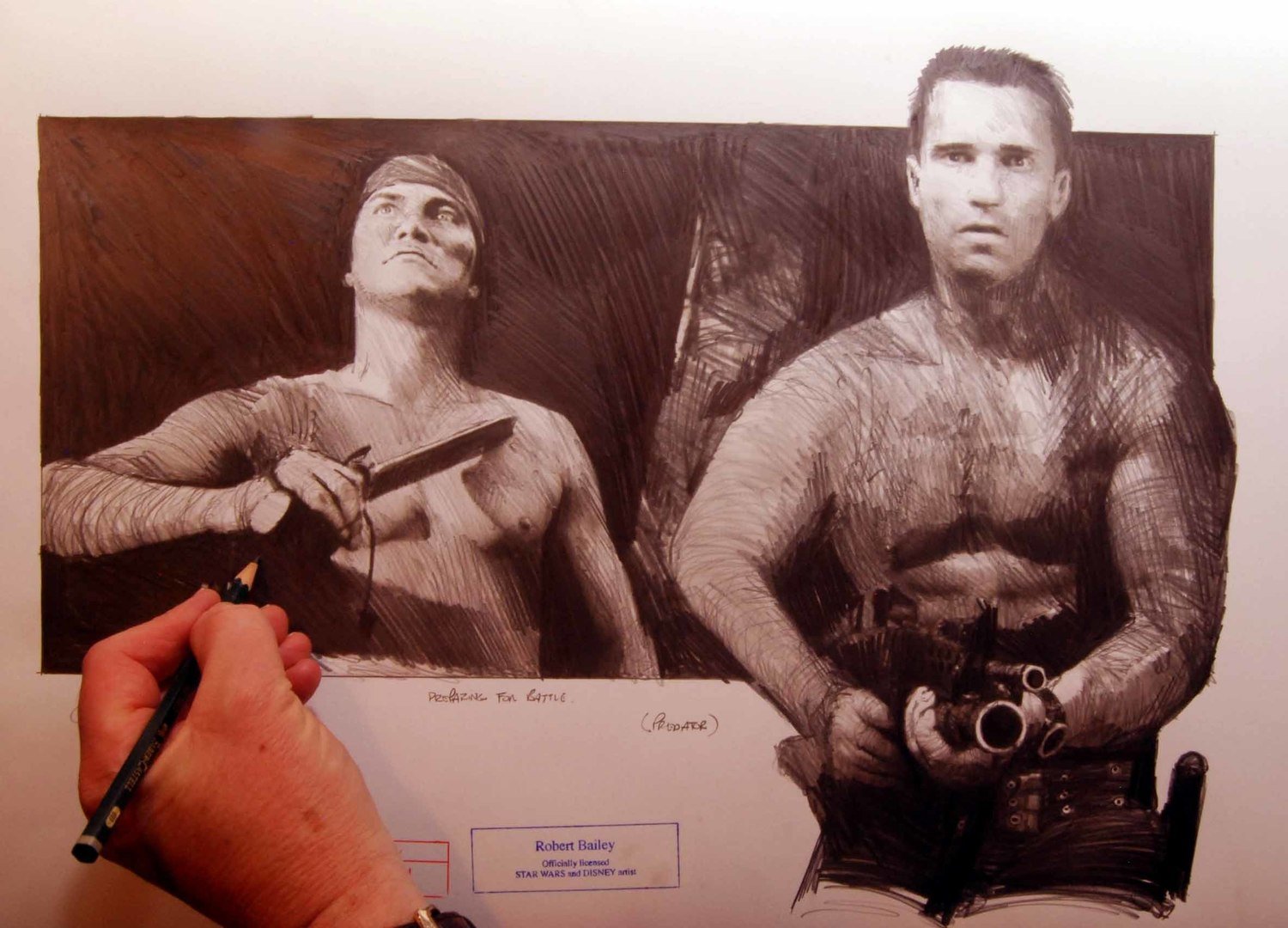 PREPARING FOR BATTLE.   (Predator).  20" x 15" MEDIUM SIZE.