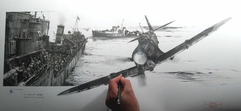 A SHOW OF SUPPORT.   (Evacuation at Dunkirk).  35" x 16" LARGE SIZE.
