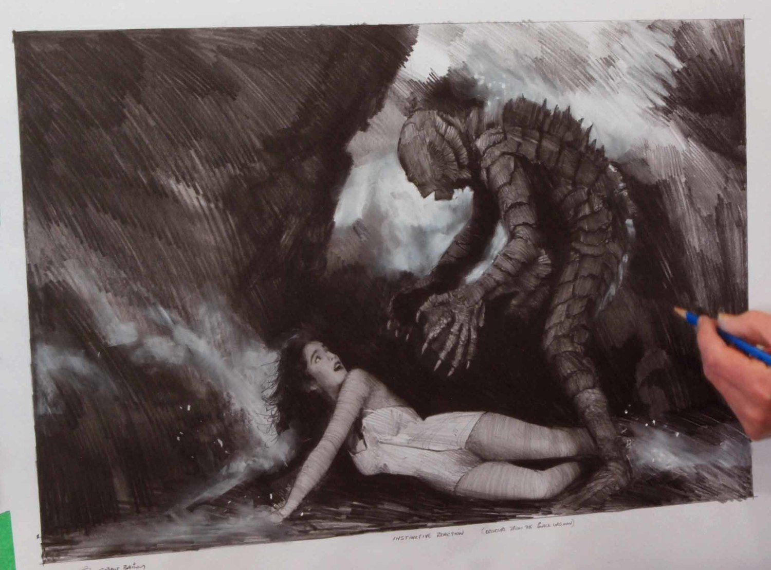 INSTINCTIVE REACTION. (Creature From The Black Lagoon). (Medium Size).